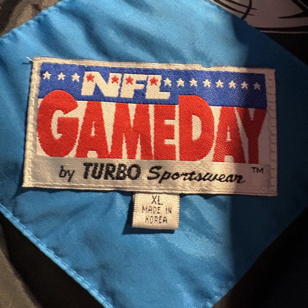 Vintage Game Day Carolina Panthers Embroidered Puffer‎ Jaceket - Picture 4 of 6